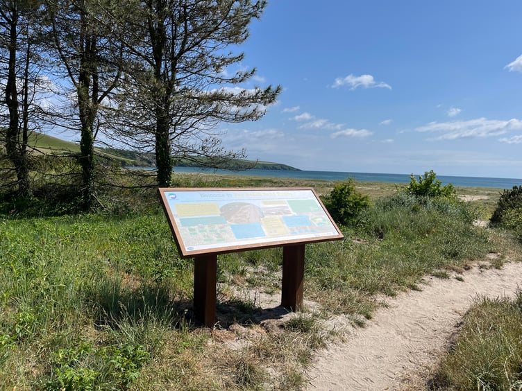 An information board in the sand dunes behind Par Beach. (Picture: Friends of Par Beach)