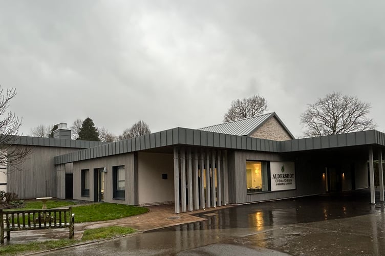 The Aldershot Crematorium refurbished building.
