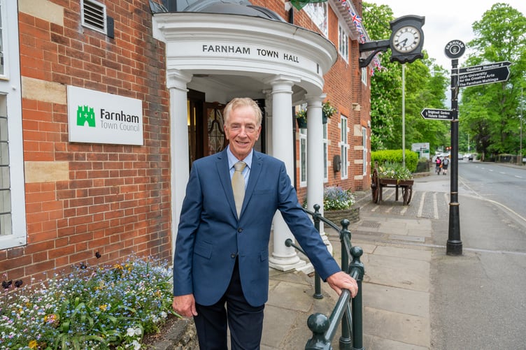 Farnham Town Council leader Cllr Graham White outside the town hall.