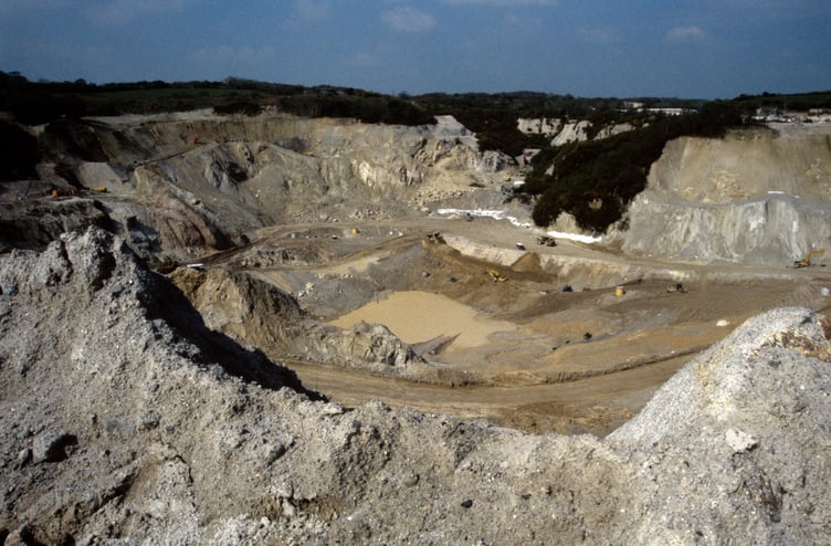 Another view of the Bodelva china clay pit near St Austell.