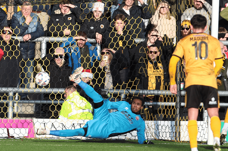 Coniah Boyce-Clarke penalty save, Boston United v Aldershot Town, December 20th 2025.