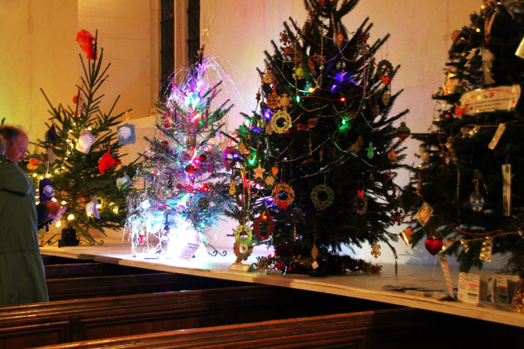 More than 40 entries made up the 2025 Christmas tree festival in St Andrew's Church, Stogursey. PHOTO: George Ody.