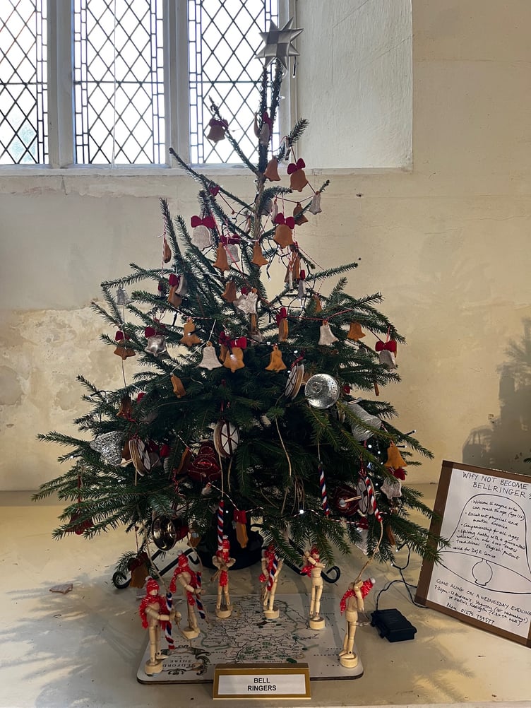 Stogursey Bellringers entered the village Christmas tree festival.