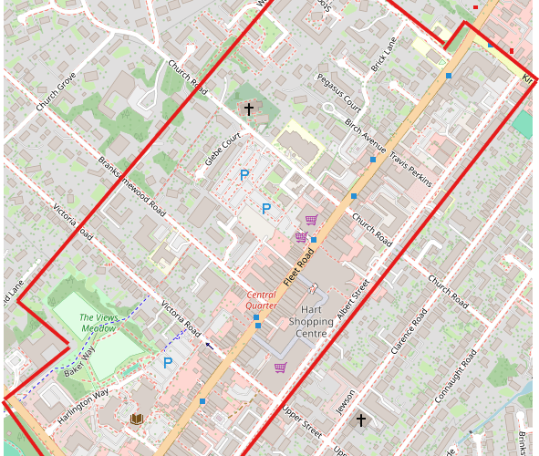 A dispersal order is in place for Fleet town centre.
