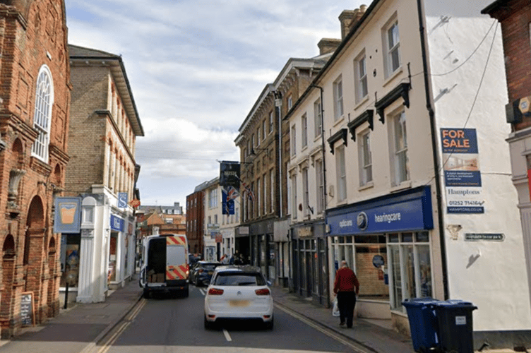 This section of The Borough in Farnham will be closed for through traffic from January 5, 2026 until March.