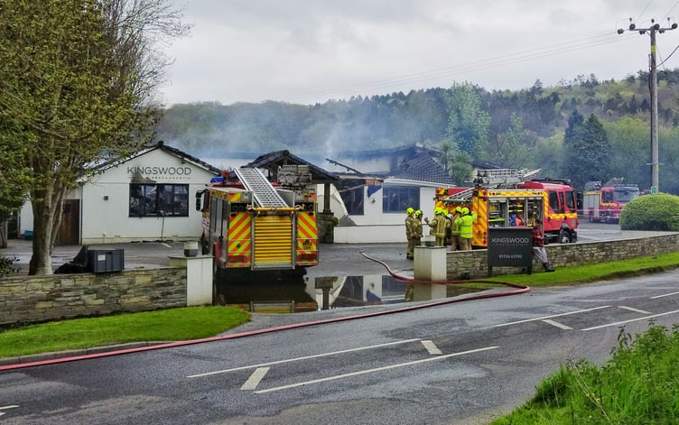 Firefighters at the wrecked restaurant in April 2024. (Picture: Alison Taylor, Buzzard Films)