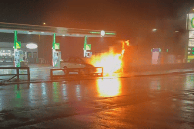 BP garage blaze: 'People still tried to get in with car on fire'