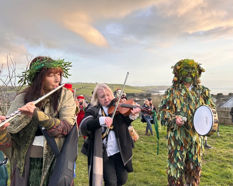 A mistletoe woman and an apple-tree man took part in the wassail. (Picture: Deborah Hazeldean)