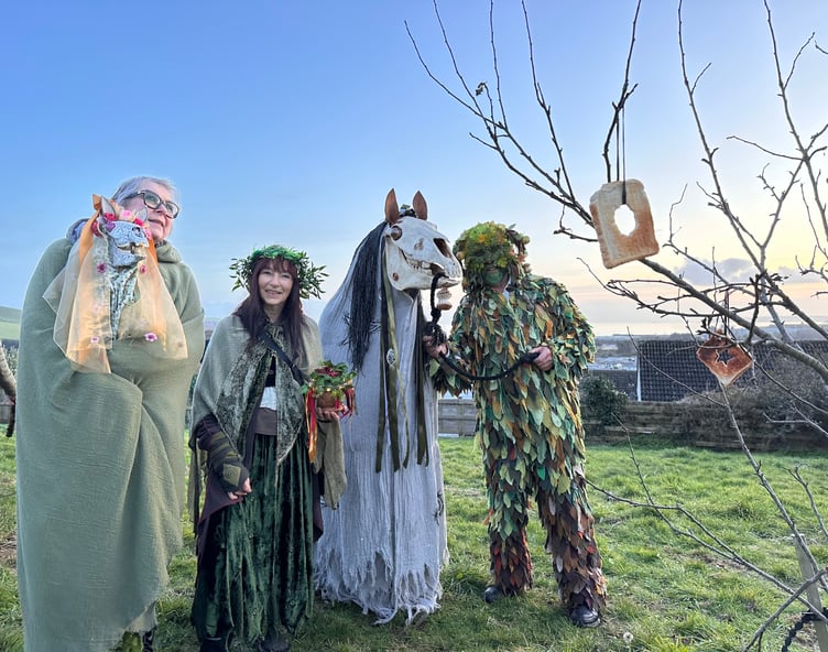 Toast, dipped in cider, was hung on the trees. (Picture: Deborah Hazeldean)