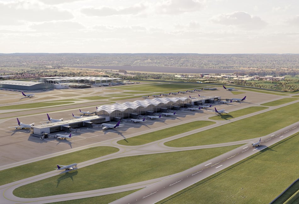 <p>An illustration of the third runway plans at Heathrow Airport.</p>
