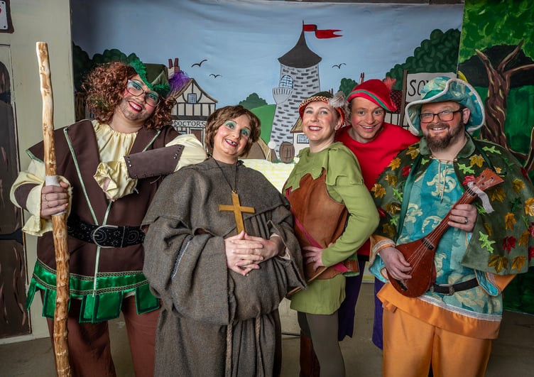 Little John (Cat Harris), Friar Tuck (Sarah Wilson), Robin Hood (Anita Torres), Silly Willy Scarlett (Jake Moore) and Alan a Dale (Stefan Lobby). (Picture: Paul Williams)