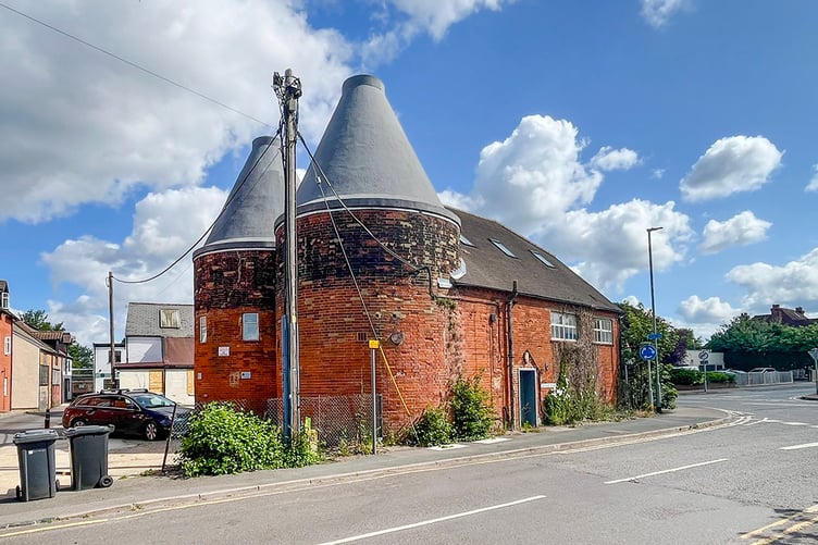 The exterior of the former hop kiln in Tongham.