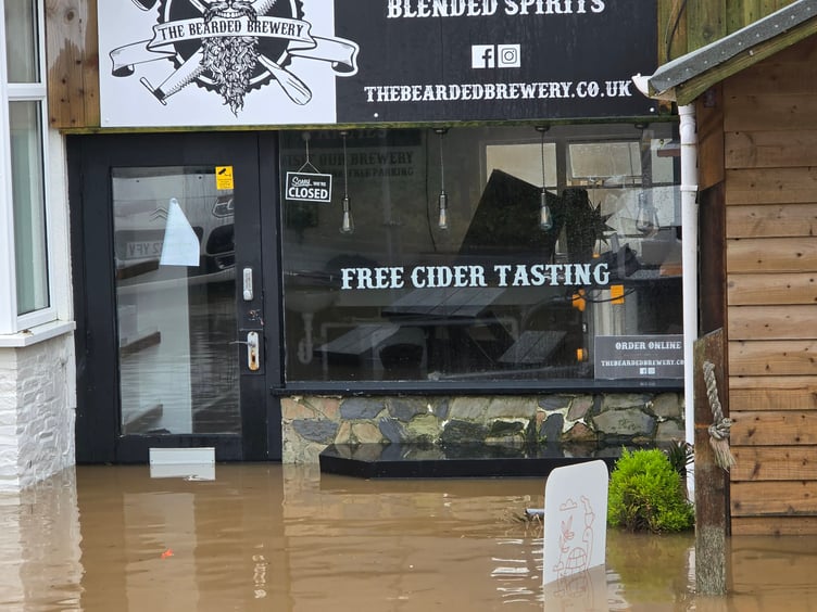 Mawgan Porth flooded following Storm Ingrid (Picture: Tom Hurley)