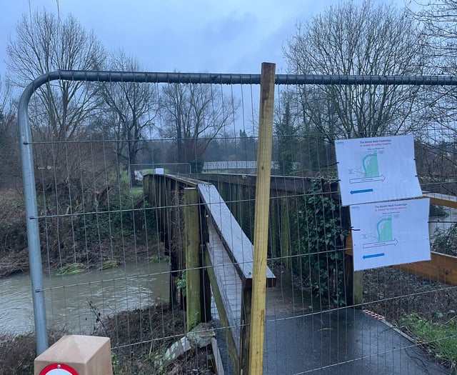 Footbridge closed after safety concerns
