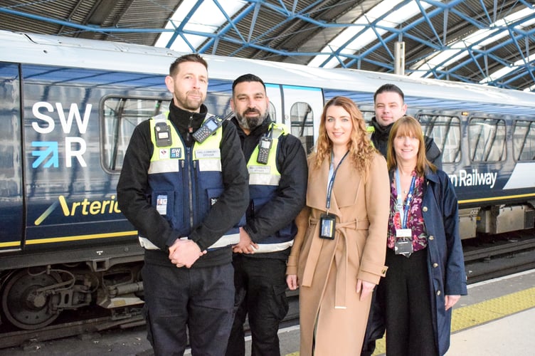 SWR security and safeguarding staff, from left, Phillip White, Noor Arzomand, Agnieszka Morille, Shane Knight and Jacqueline Turner.