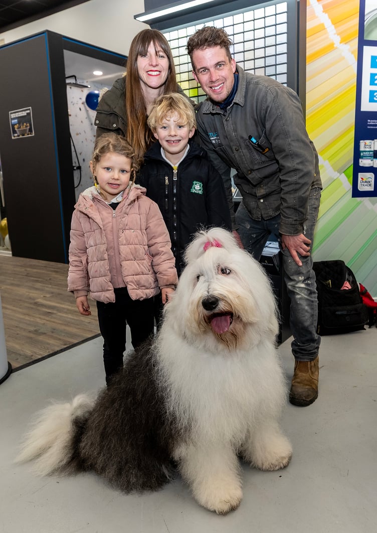 Family meet the Deluxe dog. (Picture: Paul Williams)