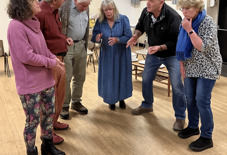 <p>The Players of Elstead Theatrical Society rehearse their comedy Rumours.</p>