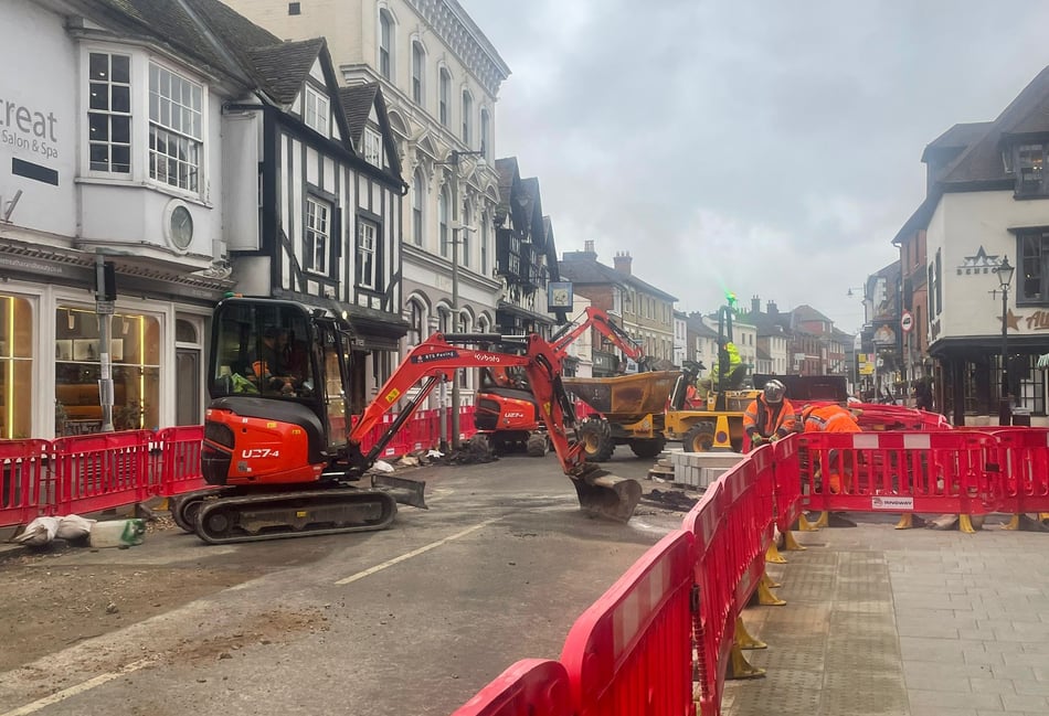 <p>The roadworks in The Borough in February.</p>