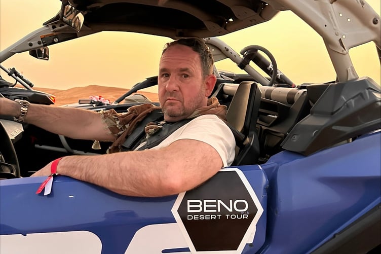 Chris Day while on his stag do in Dubai.