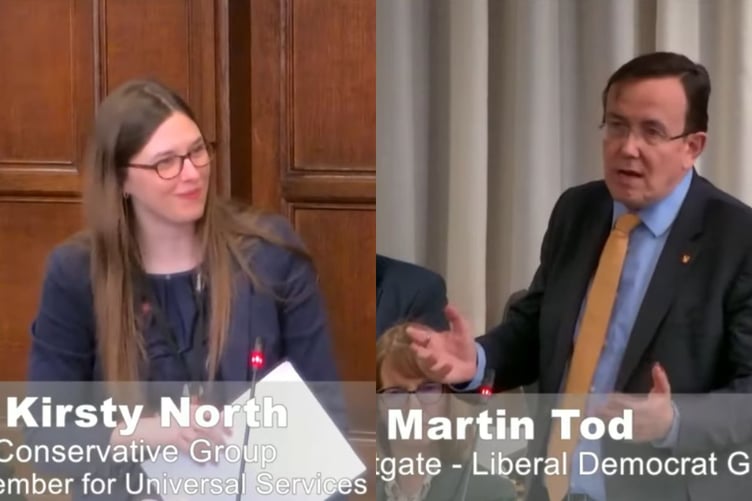 Cllr Kirsty North and Cllr Tod Martin at Hampshire County Council meeting