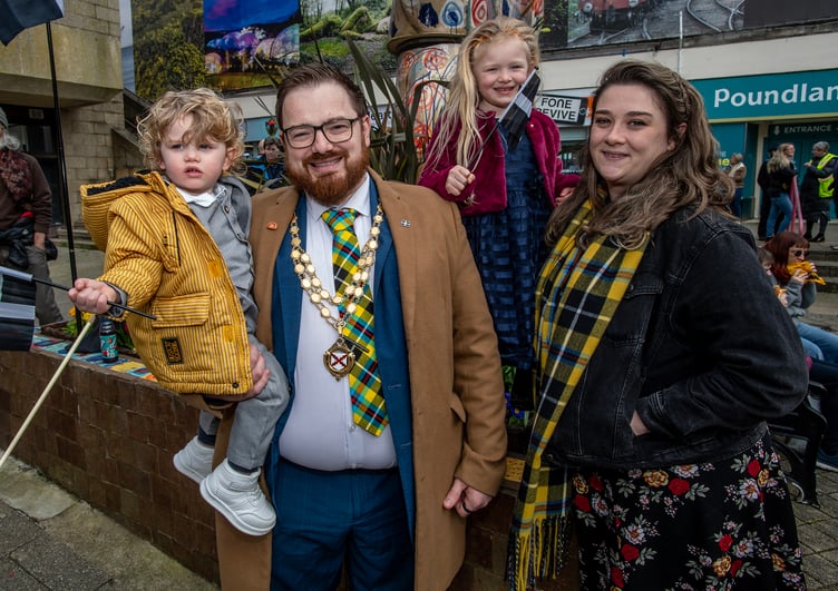 Deputy mayor Ethan Stephens and his family. Picture: Paul Williams