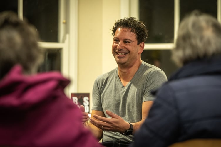 Woking-based writer Damiano Polcaro speaks at the local authors event at Farnham Library.