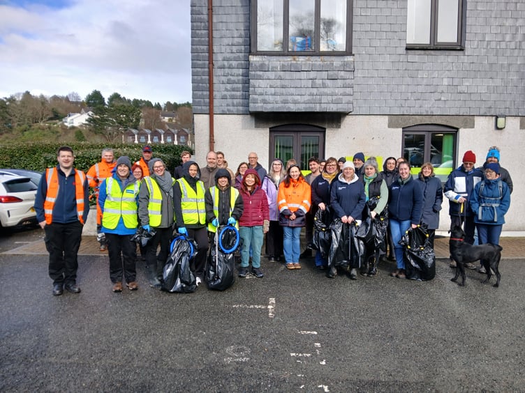 Truro City Clean Up volunteers on Newham Industrial Estate