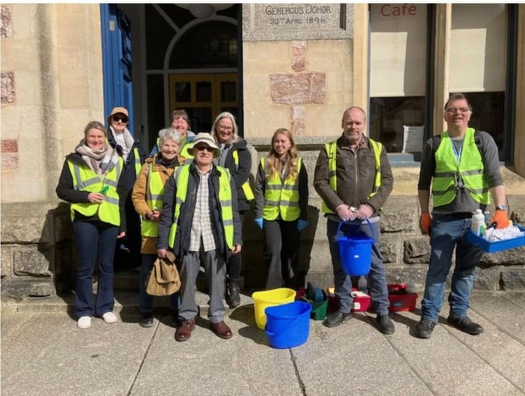 Truro litter pick volunteers including Jayne Kirkham MP