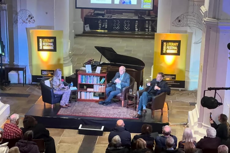 Former chancellor Jeremy Hunt MP in discussion with former Lib-Dem leader Vince Cable.