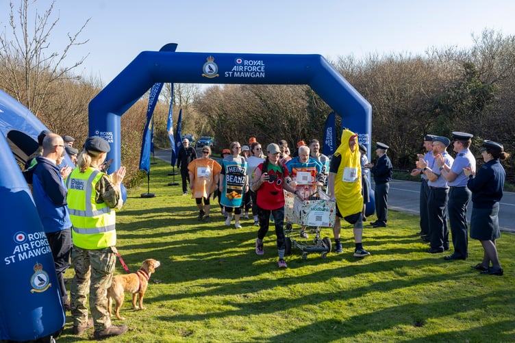 Personnel from RAF St Mawgan have successfully completed a three-day, 70-mile charity walk across Cornwall (Picture: Cpl Tom Cann RAF)