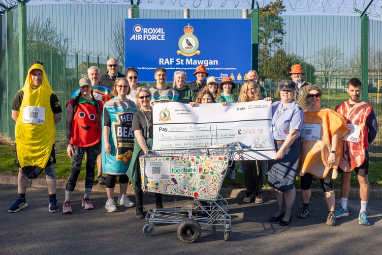 Personnel from RAF St Mawgan have successfully completed a three-day, 70-mile charity walk across Cornwall (Picture: Cpl Tom Cann RAF)