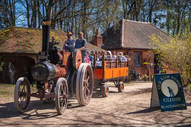 A steam engine ride at the Rural Life Museum in Tilford.