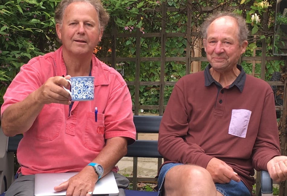 <p>Adrian, left, and his twin brother Rob Good pictured together in July 2016, four years before Adrian’s death in Australia. (Rob Good)</p>