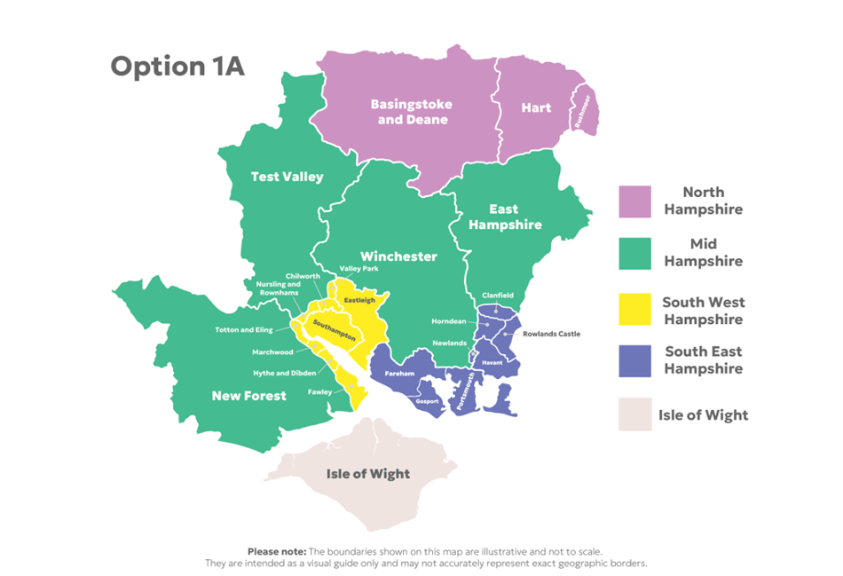 <p>How Hampshire will be split up under local government reorganisation.</p>