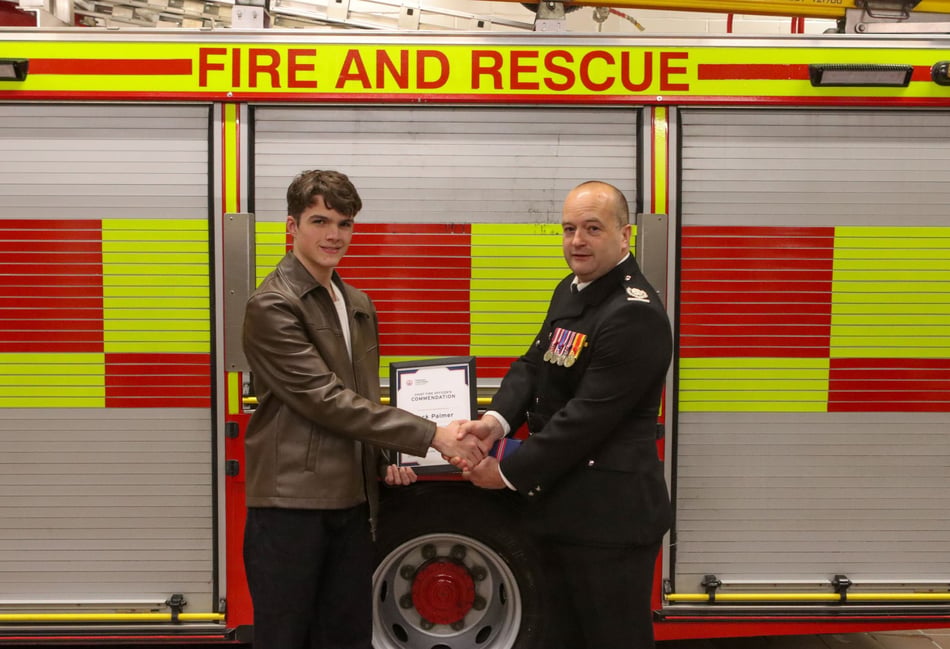 <p>Alton teenager Jack Palmer is honoured for helping save his neighbour's life.</p>
