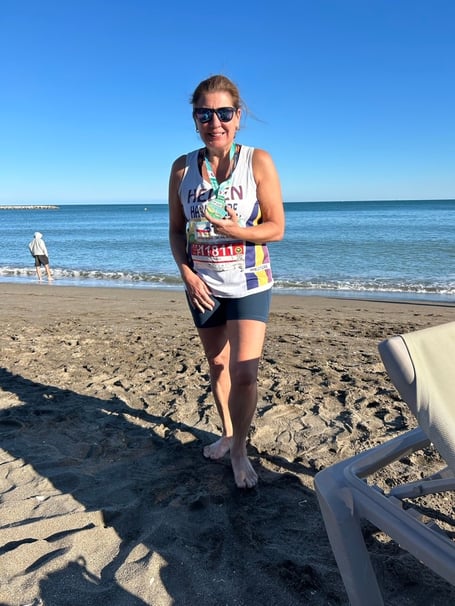 Helen Crainey completed her third half marathon in three weeks in sunny Malaga