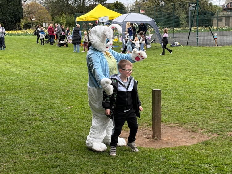 The Easter Bunny was popular with the participants