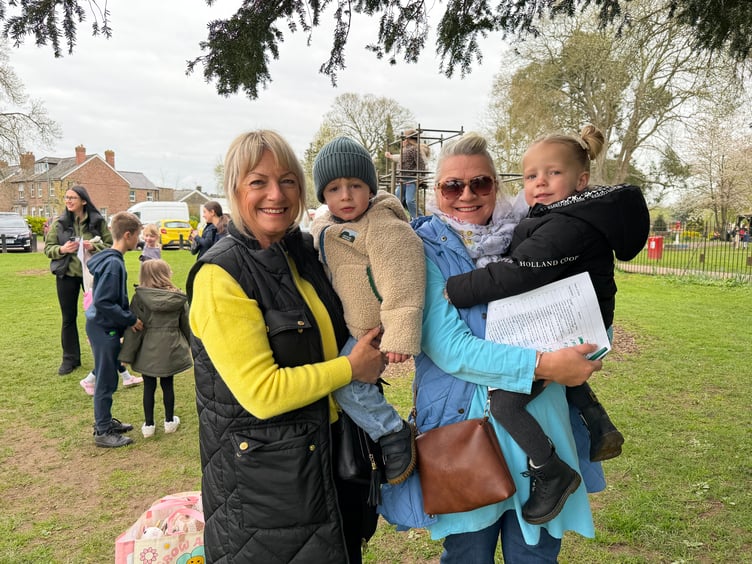 Tracy Hughes, Henry Hughes, Alison Penny and Kaiya Baldwin stopped for a picture whilst looking for Easter Egg number 8