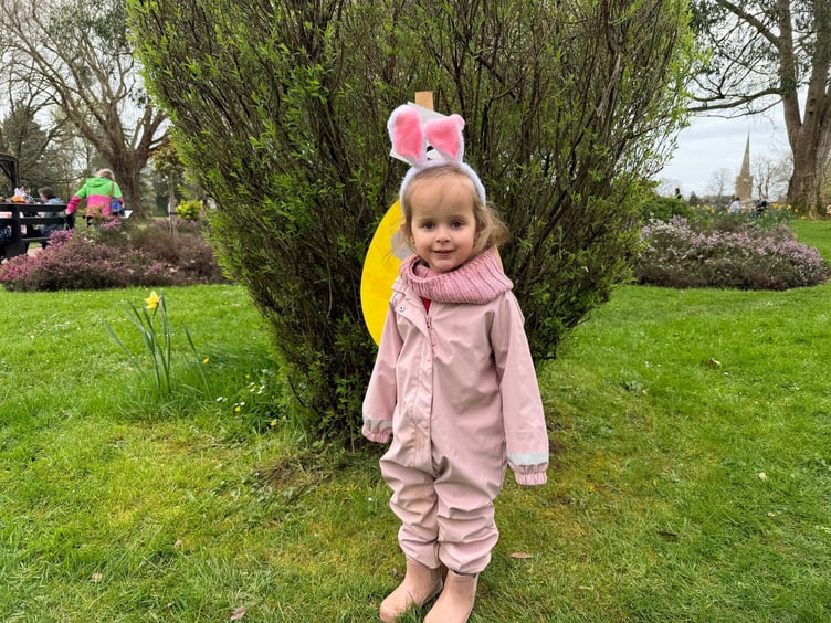 Esme Fennell happy during the Easter Egg hunt