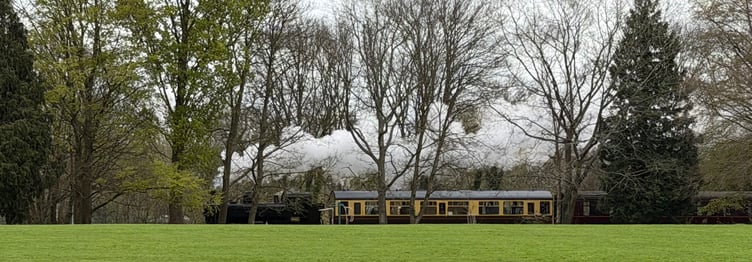The steam train made an appearance before the Easter hat parade!