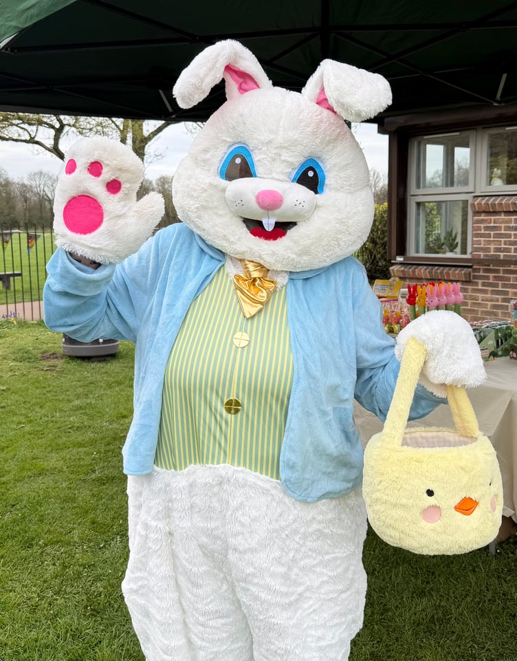 The Easter Bunny pleased to meet everyone as the morning got underway