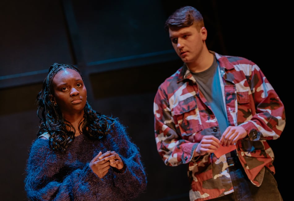<p>Brianna Douglas as Sephy and Lewis Tidy as Callum in Noughts and Crosses (Photo: Von Fox Promotions).</p>