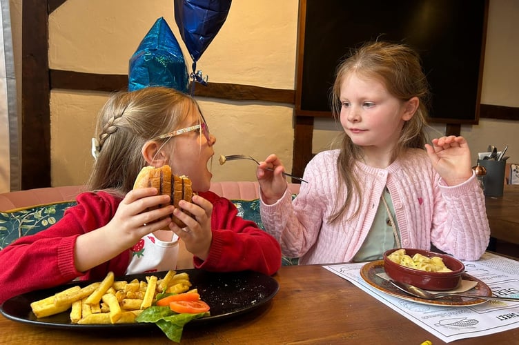 Aria and Jasmine Howells at Serina's restaurant in Farnham.