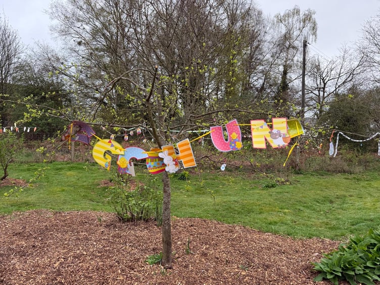Decorations were in place for the Egg Hunt activity