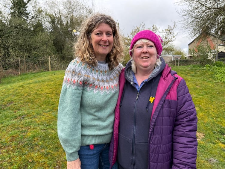 Jo Revill and Angela Gardener, Chairperson of the Berry Hill Community Orchard committee