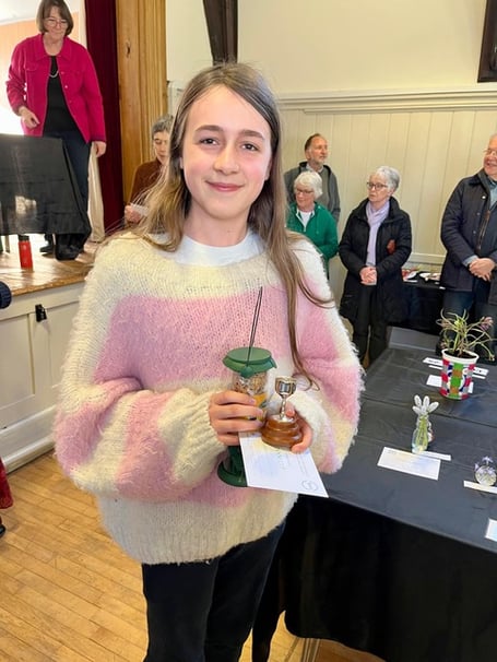 Huxley Atkin wins the Denne Cup, Frensham and Dockenfield Horticultural Society Spring Show, Marindin Hall, Frensham, March 2026.