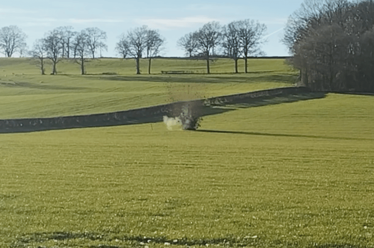 Second World War British mortar bomb detonation, Pitt Farm, Frensham, March 21st 2026.