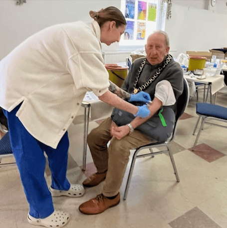 Cllr Graham Hill, PSA blood test, Alton Community Centre, March 21st 2026.
