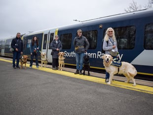 All aboard for puppy training at Hampshire station