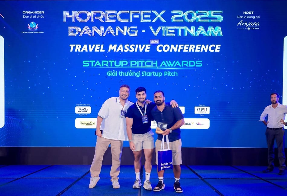 <p>Mo Shariff and the HoppSwap team at the Travel Massive Asia Conference.</p>